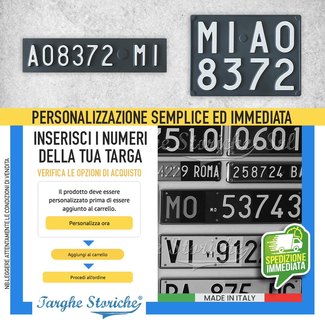 Targhe Auto in Plastica Antichizzata 1963-1975
