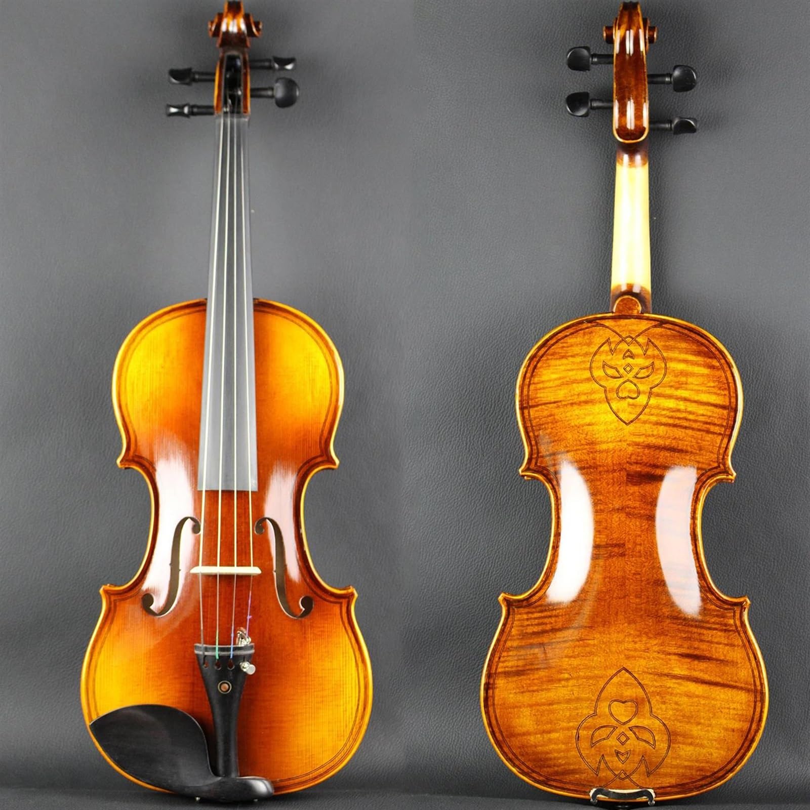 Kit Di Violino Professionale Custodia E Arco Per Violino Fatto A Mano Con Doppio Intarsio 4/4