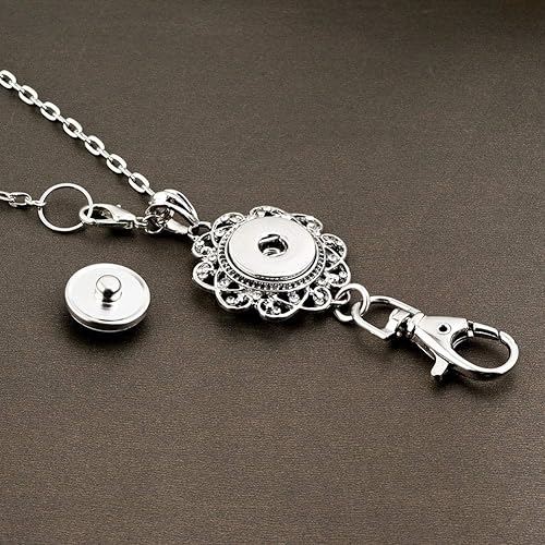 Miniatura 3 de Casa De Novia - Llavero de oficina para mujer, diseño de letra A-Z, con botón de presión, Metal