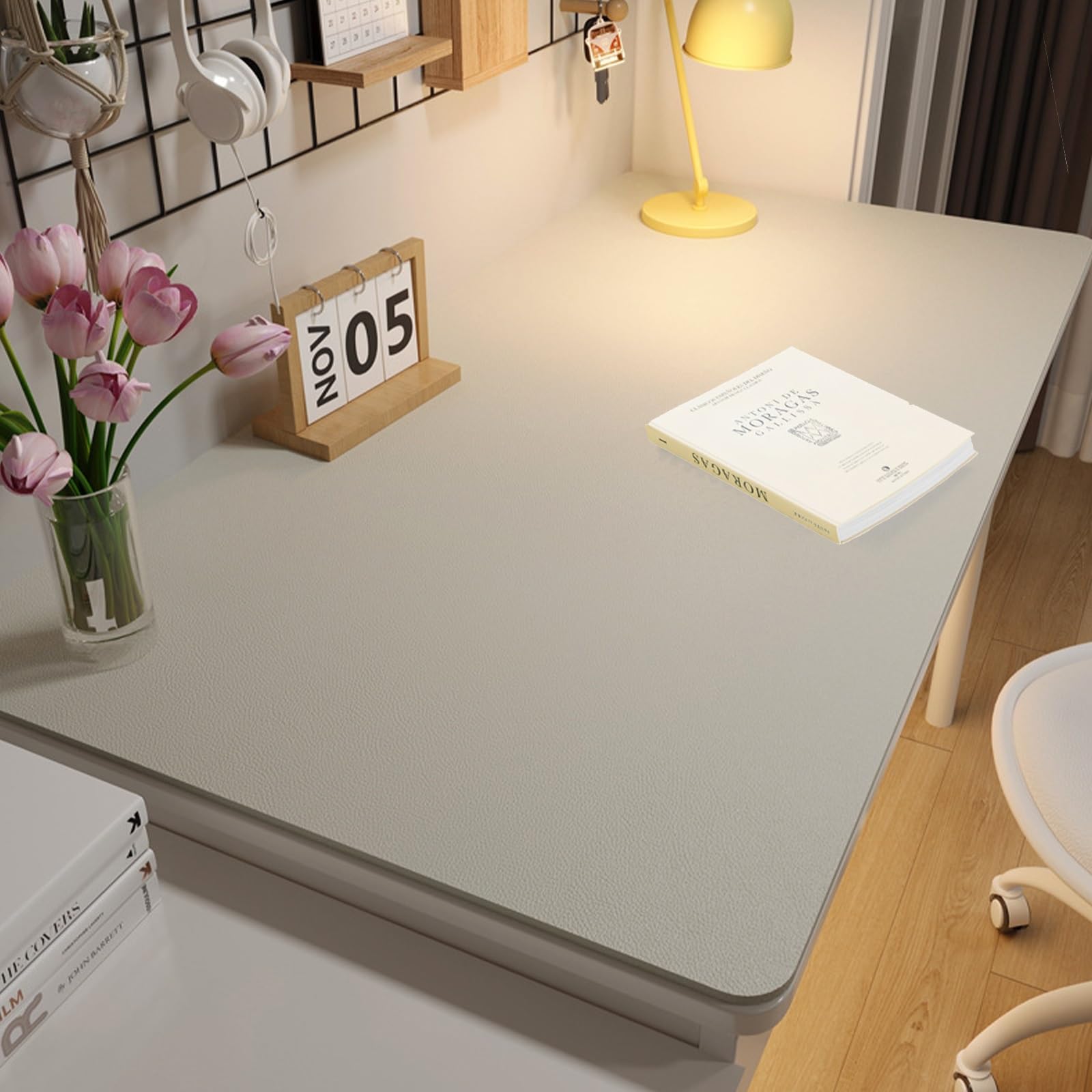 Sottomano da Ufficio Tappetino Tappetino Scrivania Tappetino ScritturaPad per Scrivania Multifunzionale in Pelle PU Tappetino Grande Impermeabile per Ufficio e Casa (Verde)(White,90 * 160cm)