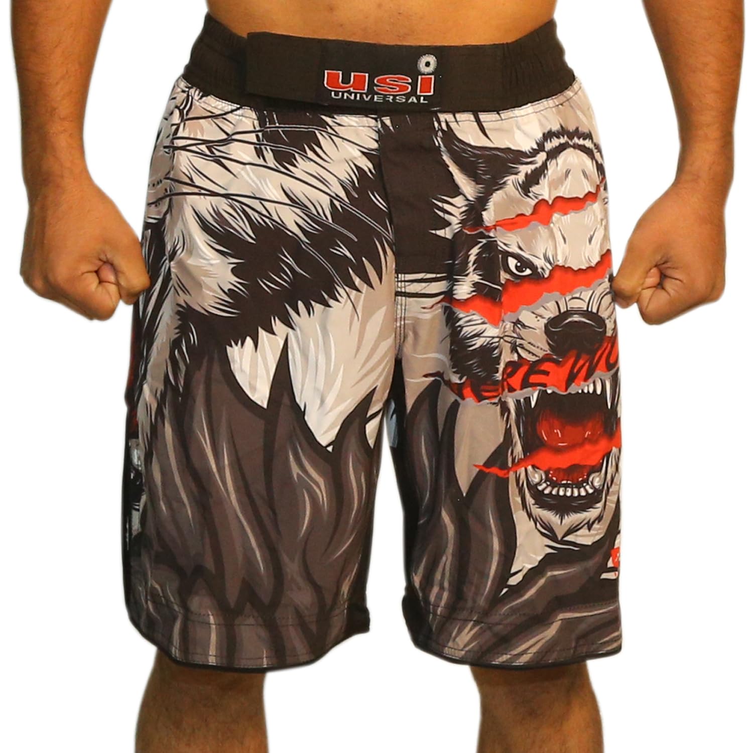 USI Universal 411W were Wolf MMA Shorts for Men (Small) Multicolour 1