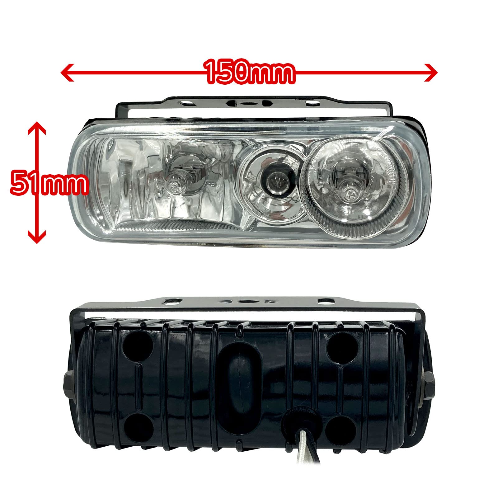 Amazon | フォグランプ 左右セット 汎用 後付け 角型 ツイン+T10  