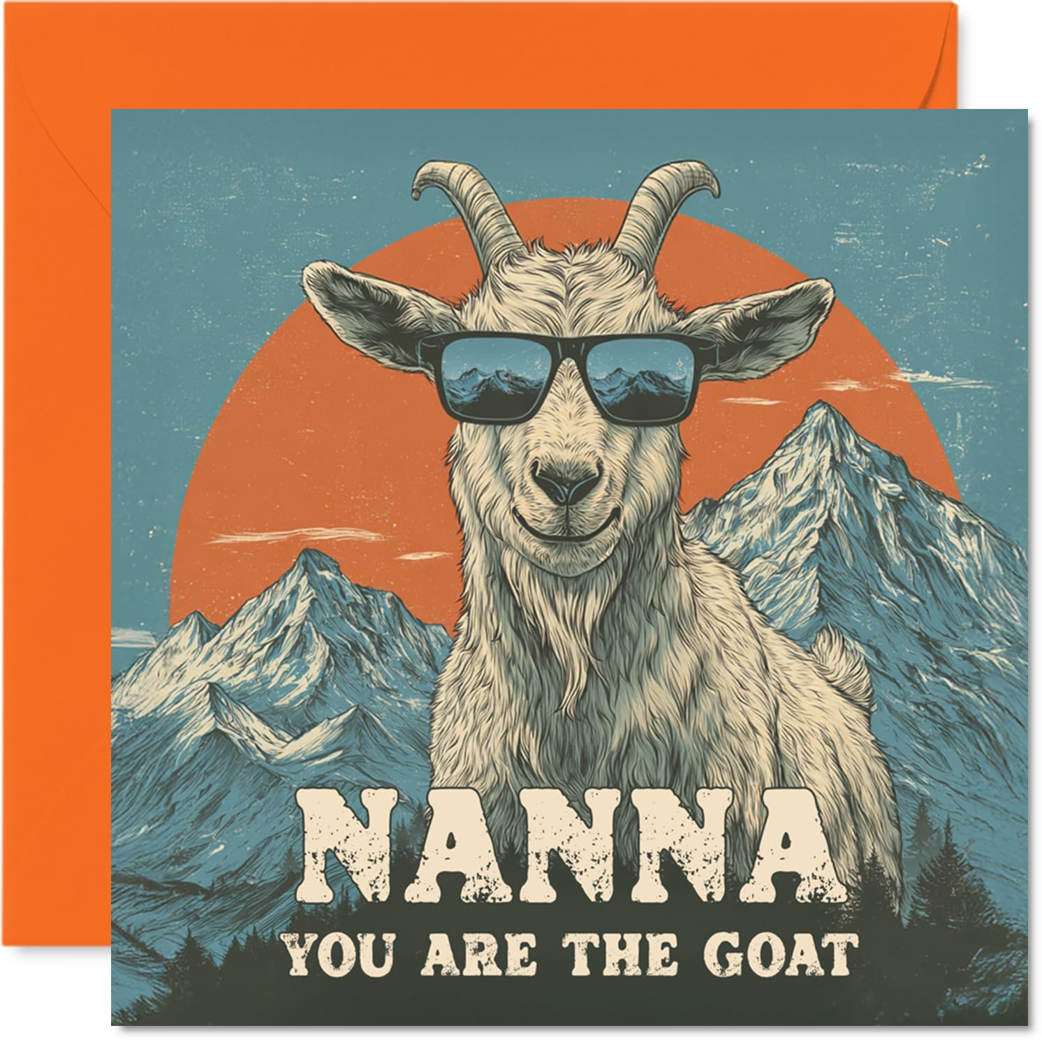 Nana Birthday Card - You Are The Goat - Happy Birthday Card for Nana from Grandson Granddaughter, 145mm Funny Animal Bday Greeting Cards