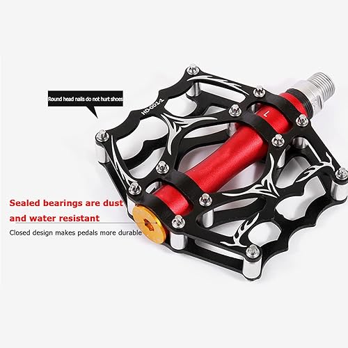 Miniatura 5 de SHOUCAN Pedales de bicicleta 916 para MTB, pedal plano de bicicleta de carretera de montaña, pedal de plataforma de aleación de aluminio ligero