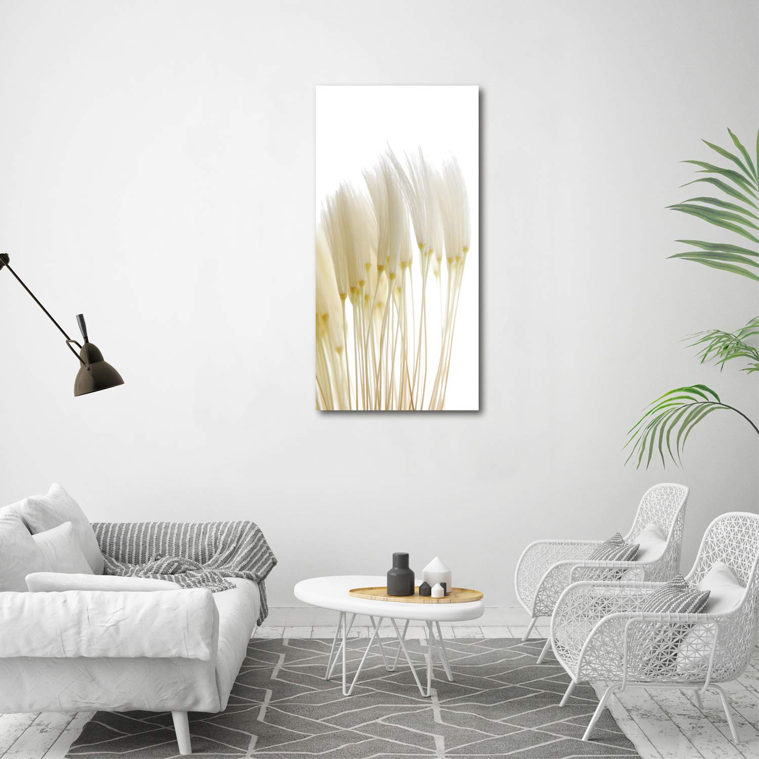 Tulup Impresión en vidrio - 60x120cm - Cuadro sobre Vidrio - Pinturas en Vidrio - Cuadro en Vidrio - Impresiones sobre Vidrio - Cuadro de Cristal - Flores Y Plantas - Blanco - Semillas De Diente De León