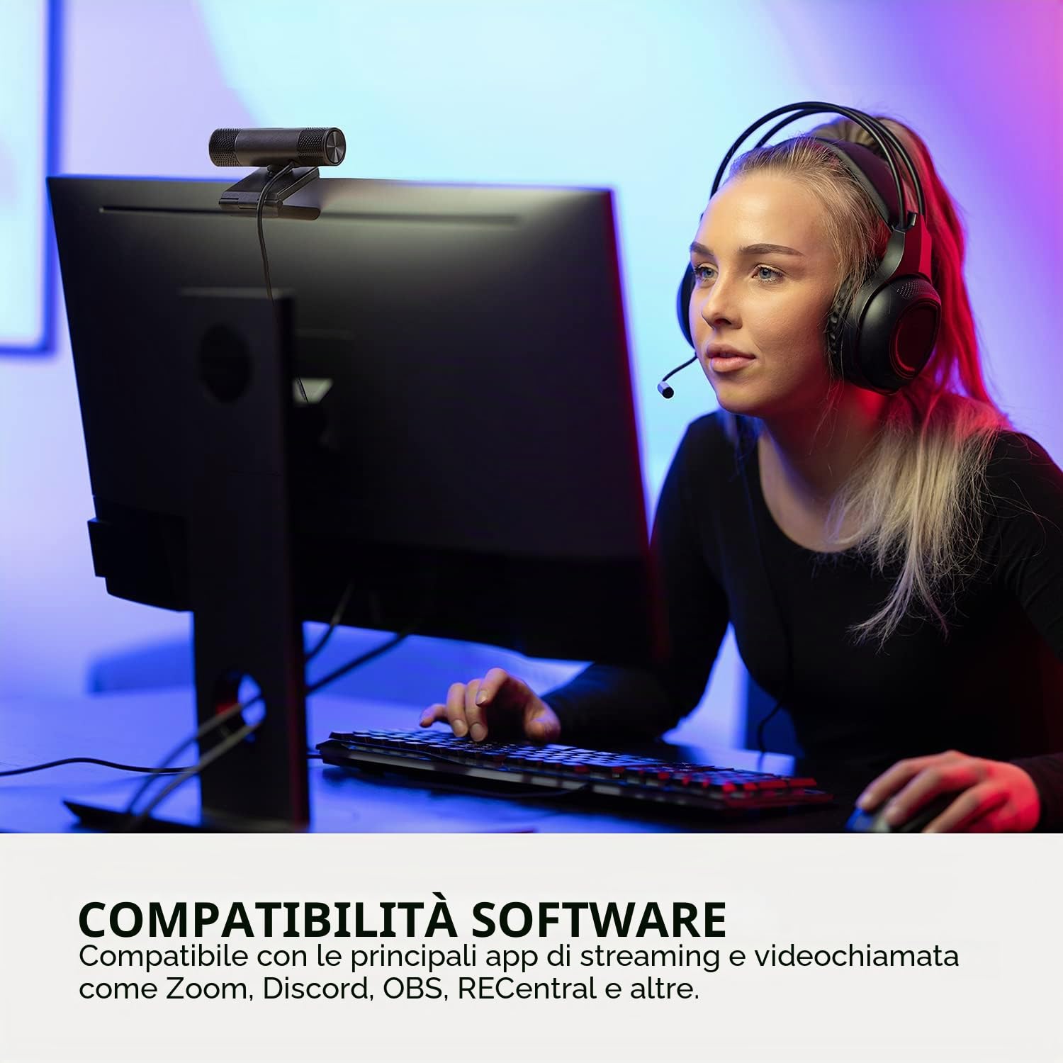 AVerMedia PW315 Webcam, 1080p/60fps Video chat e registrazione, pannello di copertura, porta USB, messa a fuoco fissa, ampio campo visivo regolabile, funziona con Skype, Zoom, squadre - Nero (PW315)