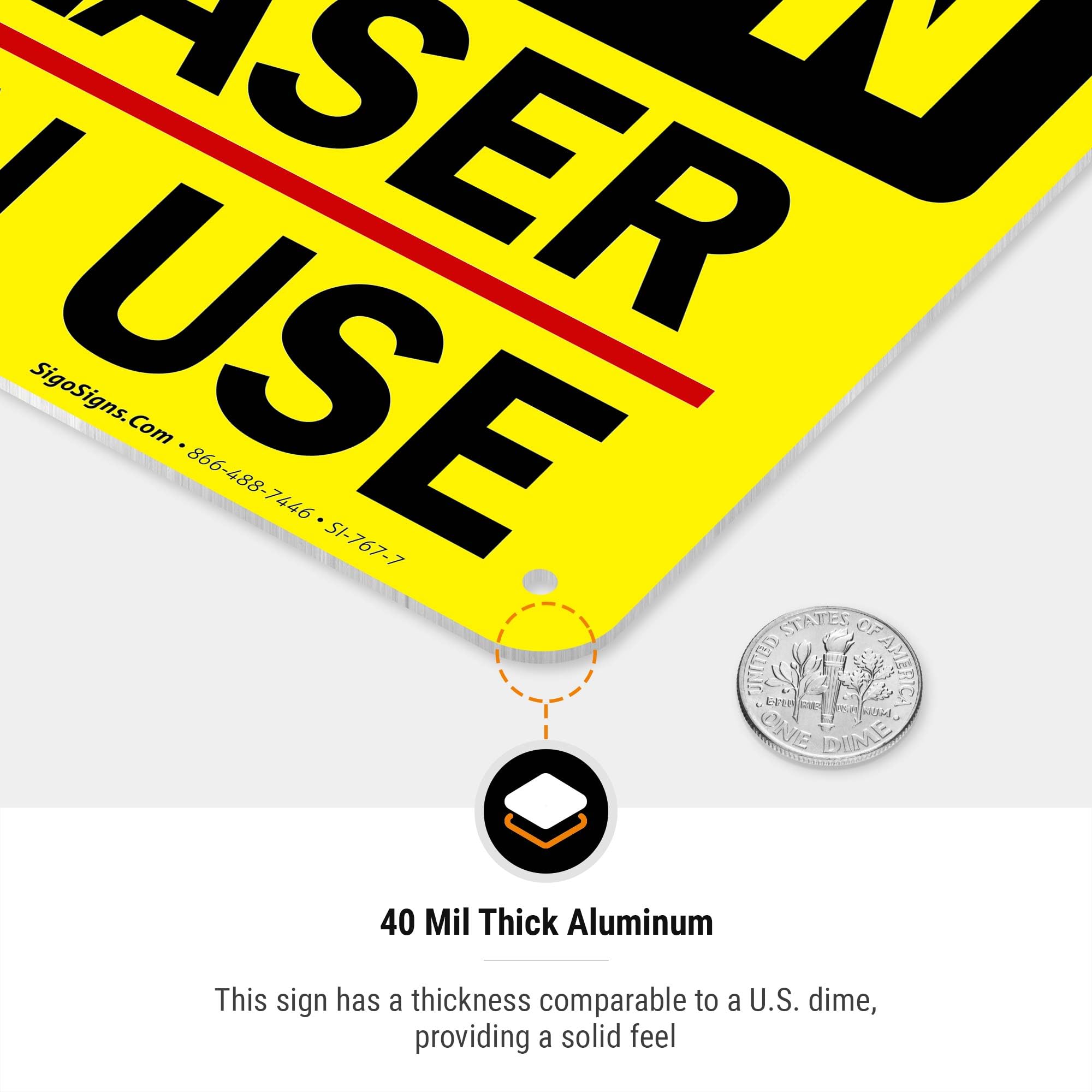 Laser in Use Sign, Caution Sign, — Amazon image 6