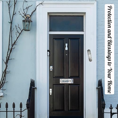 Miniatura 5 de Juego de 2 mezuzas, mezuzá con pergamino para puerta, placa de mezuzá de metal Prefdo para puerta exterior, funda de mezuzá judía para puerta de