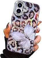 Vista 57 de I-MGAE-IN-AR - Funda compacta para iPhone 16 Pro Max con diseño de mariposa plateada brillante, a la moda, suave, delgada, de poliuretano