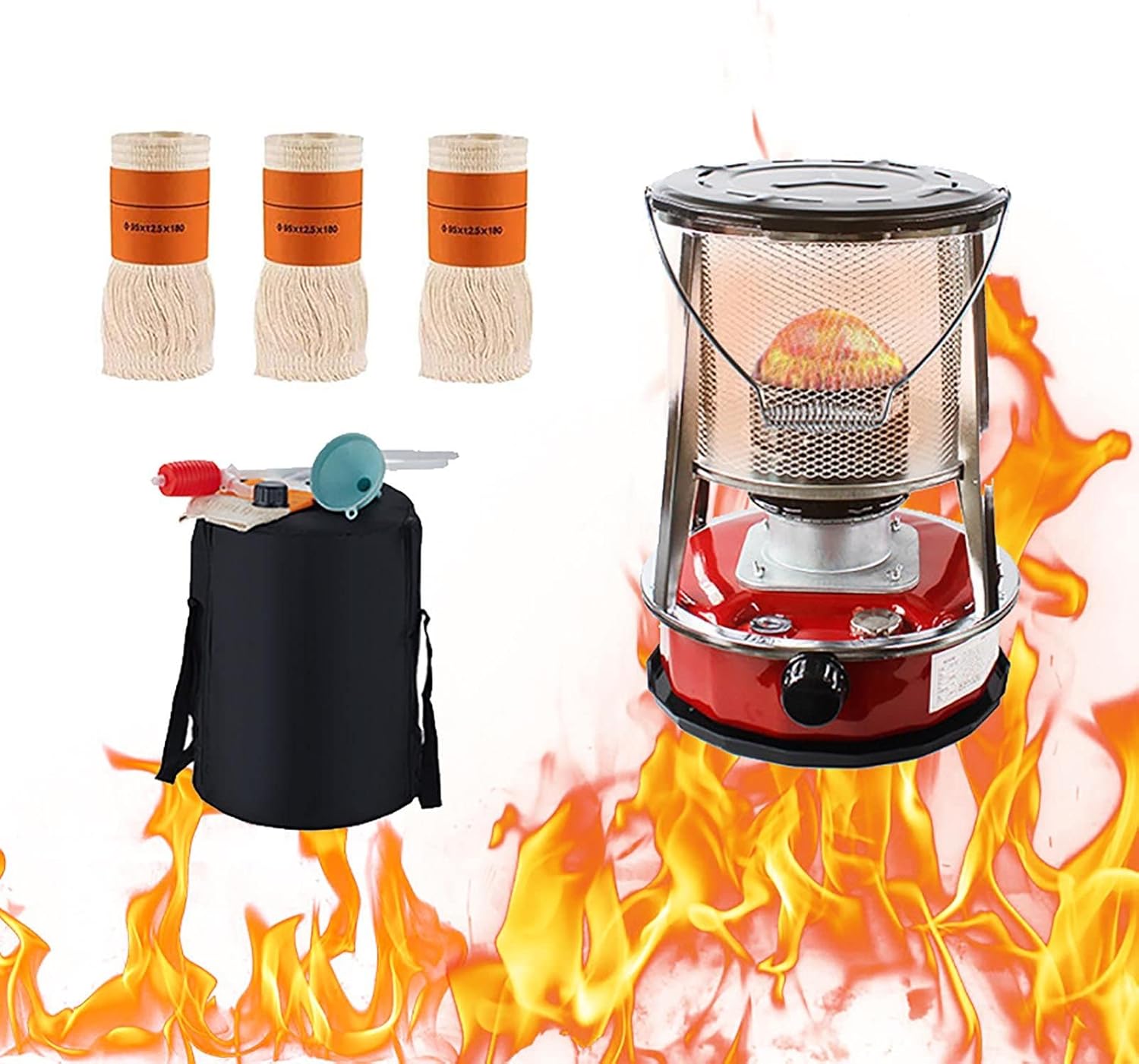 Kerosene Stove Heater, Portable Heater with 3 Wicks, Lightweight Indoor Kerosene Stove Heater