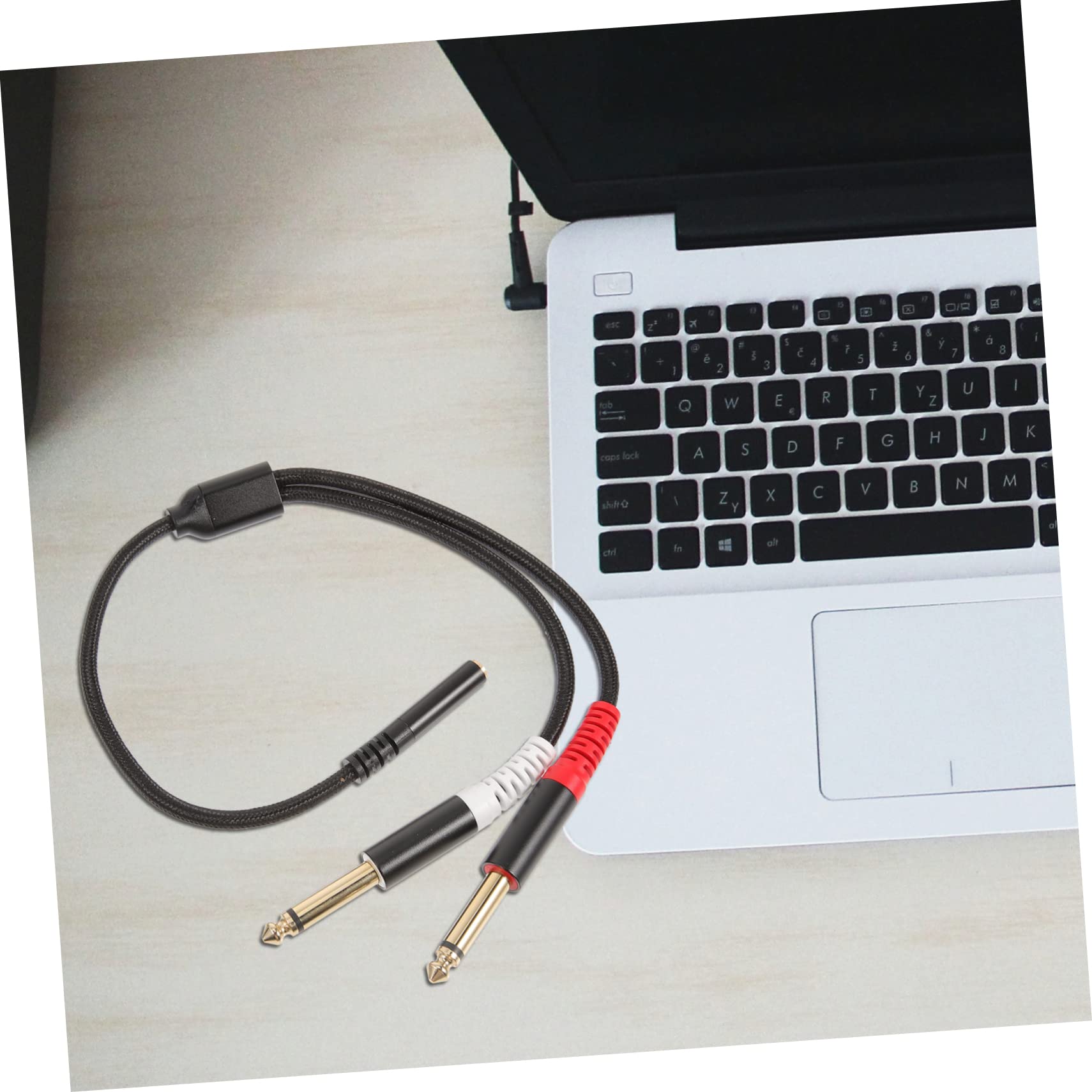 jojofuny 5 Piezas Cable Adaptador De Sonido Adaptador De 3,5 a 1/4 Cable Divisor para Auriculares Cable Estéreo Cable Audio 1/4 Tarjetas De Afirmacion Adaptador De 1/8 a El Plastico