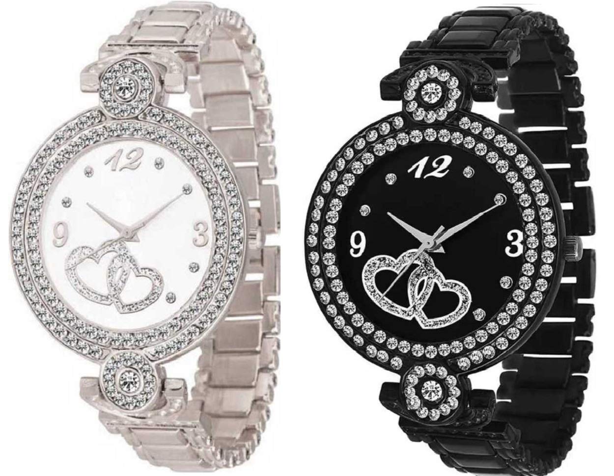 ZUPERIA Diamond Studded Combo Watches for Girls and Women (B083RCS2WS) Amazon Price History, Amazon Price Tracker
