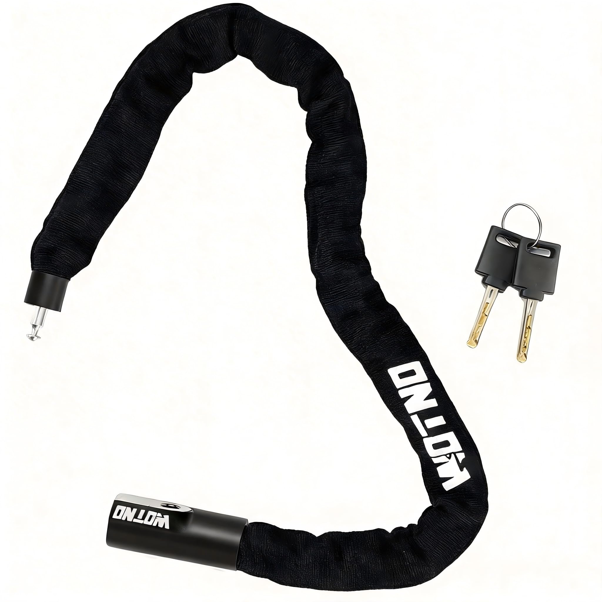 Heavy Duty Anti Theft Bike Chain Lock, 3.3 Feet+2 Keys for Bicycle, Grills，Motorcycle, E-Bike, Scooter, Gate, Door, Fence(8mm Thick)