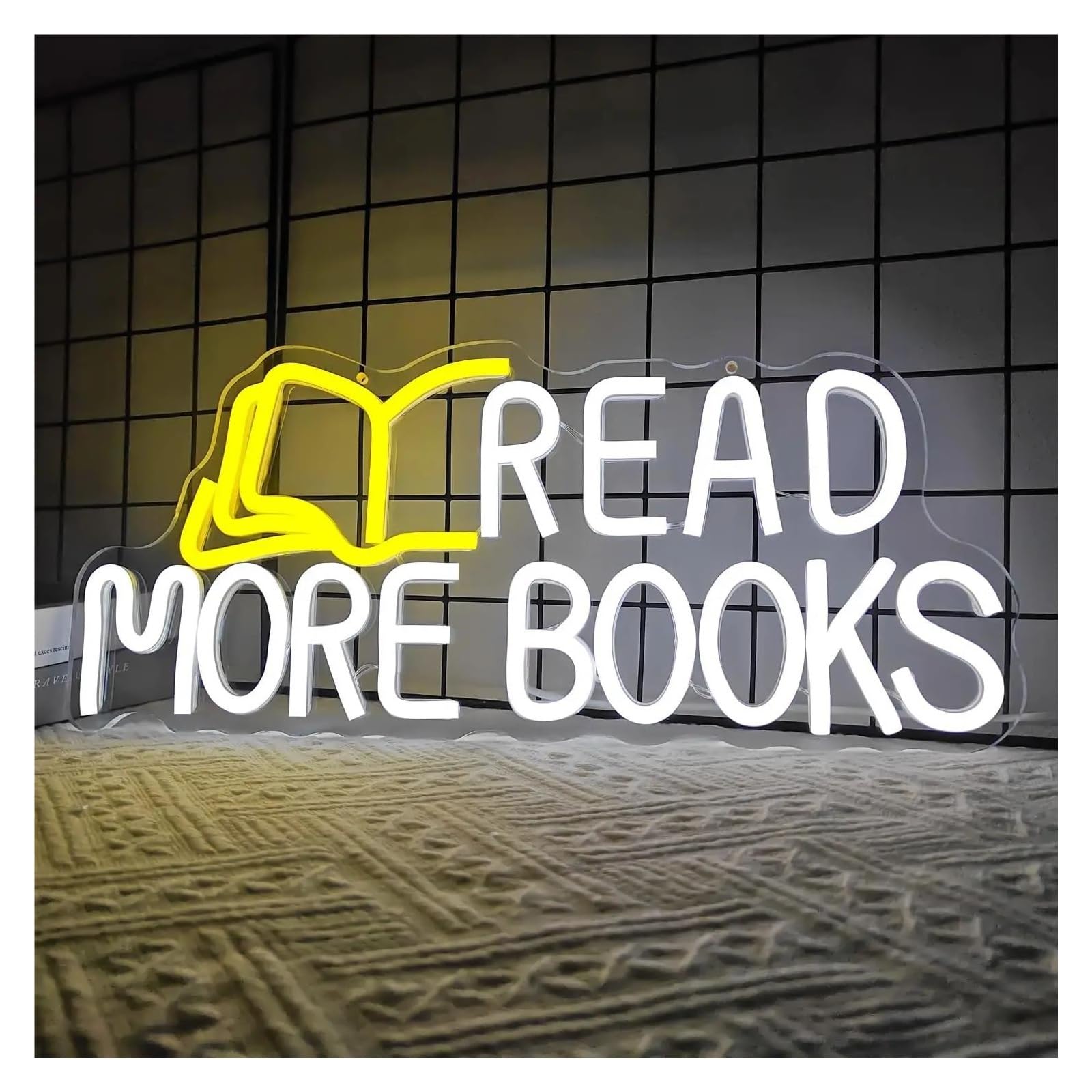 SHOUXI Sign Lamp Read More Books Neon Sign for Classroom Bedroom Bookstore Reading Room Library 40.8x17.5cm