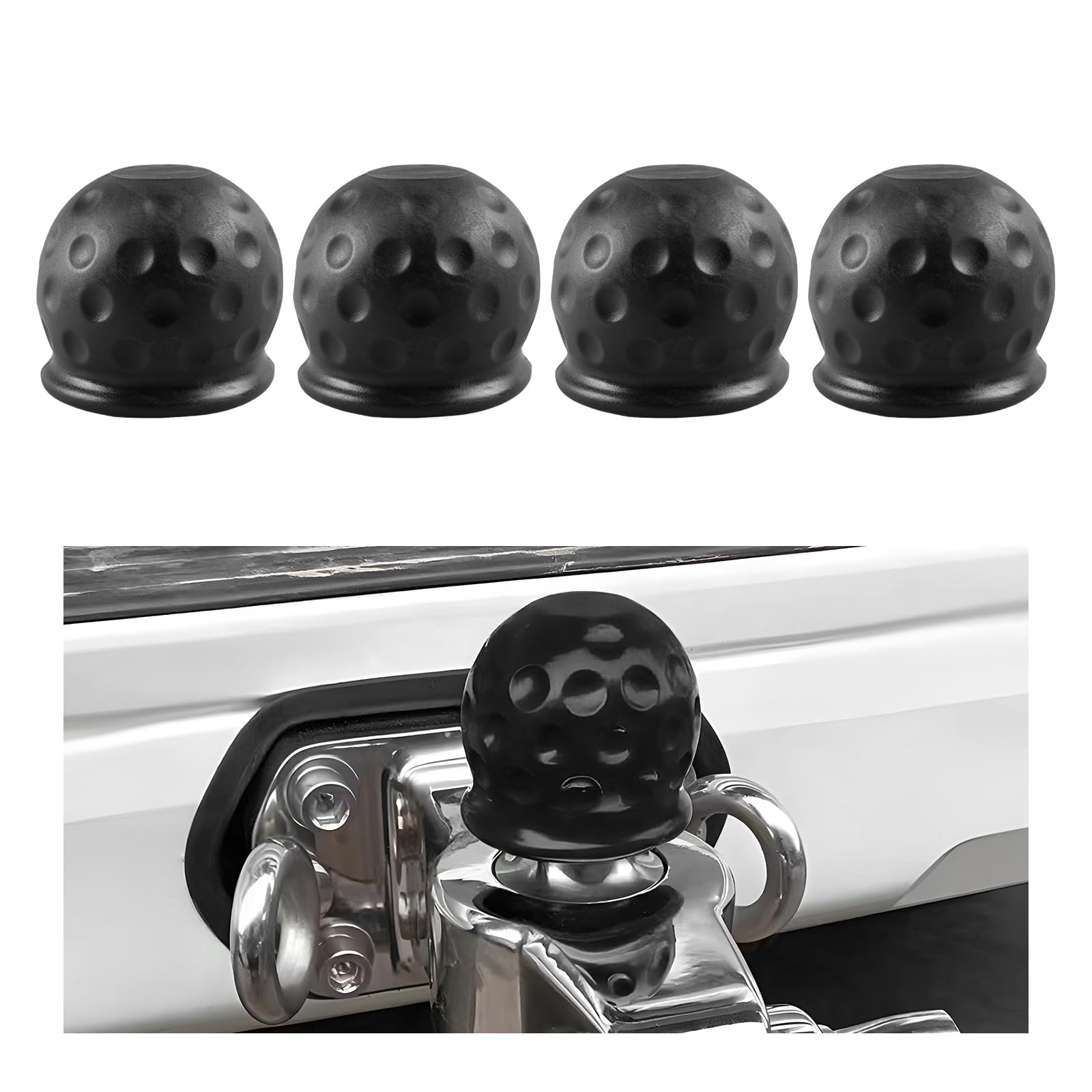 Housse De Protection Pour Boule D'attelage - ABS Noir, 7x6x6 Cm, Anti-rouille, Pour Boule Standard 50 Mm - 6