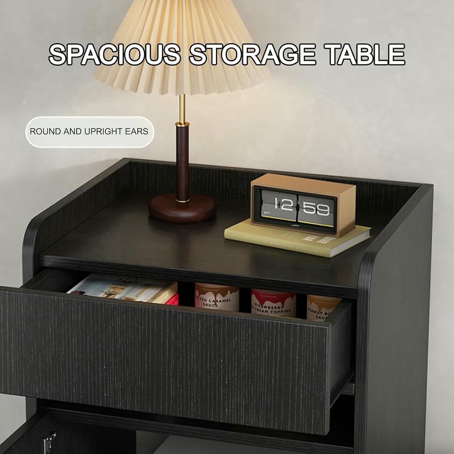 Modern Wood Storage Rack with Wheels, Robot Vacuum Cabinet, Sweeping Cleaner Rack for Living Room, Dining Room,Kitchen, Home Office, Easy to Change Water