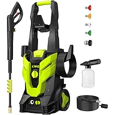 PowRyte Pressure Washer with Hose Reel, Foam Cannon, 4 Different Pressure Tips, Power Washer