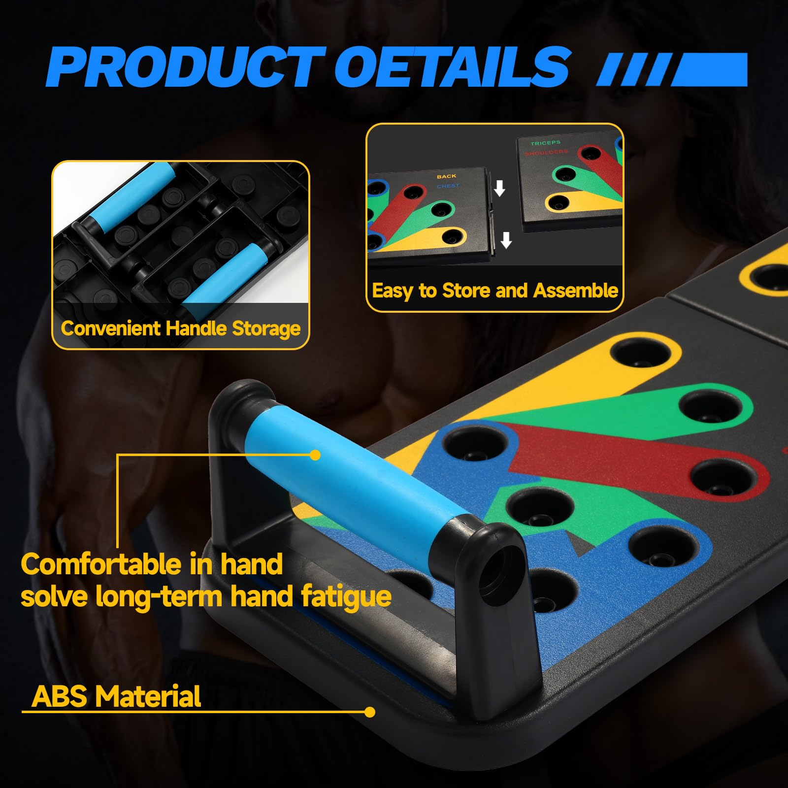 Push Up Board 9-in-1, Multi-Functional Workout Equipment for Home Gym - Strength Training & Chest, Arm, Core Exercises for Men & Women, Burn Fat & Build Muscle ?