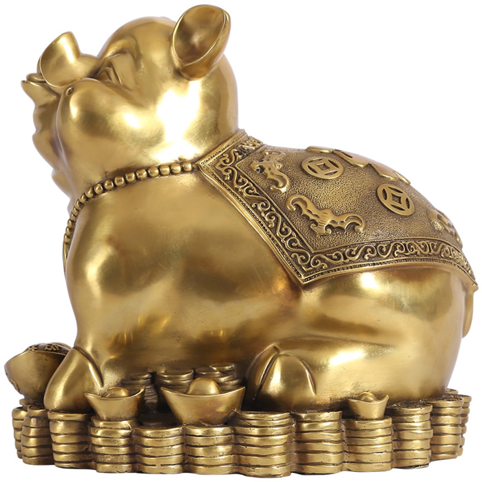 Hhhxkkuu Brass Wealth Pig Statue Feng Shui Lucky Pig Figurine