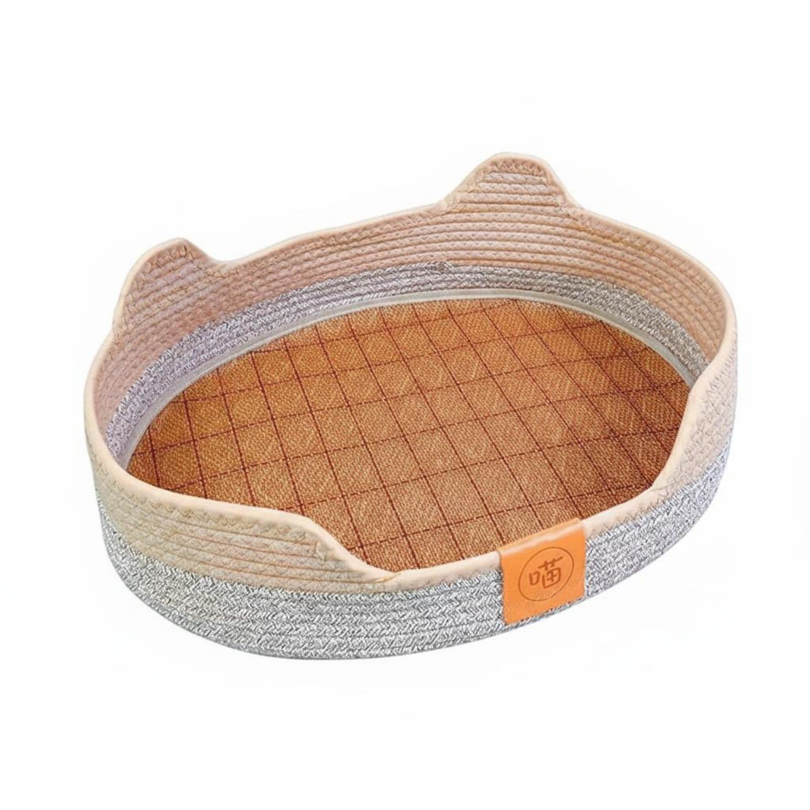 Panier pour chat tissé taille M 30 40cm pour chaton gris