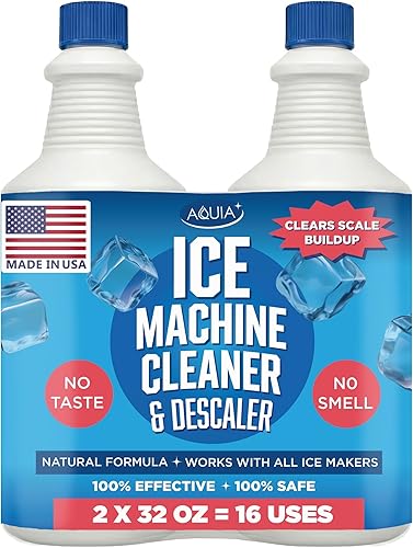 Limpiador y descalcificador de máquina de hielo de 32 onzas, paquete de 2  Limpiador para máquina de hielo para todas las marcas Opal, Scotsman,