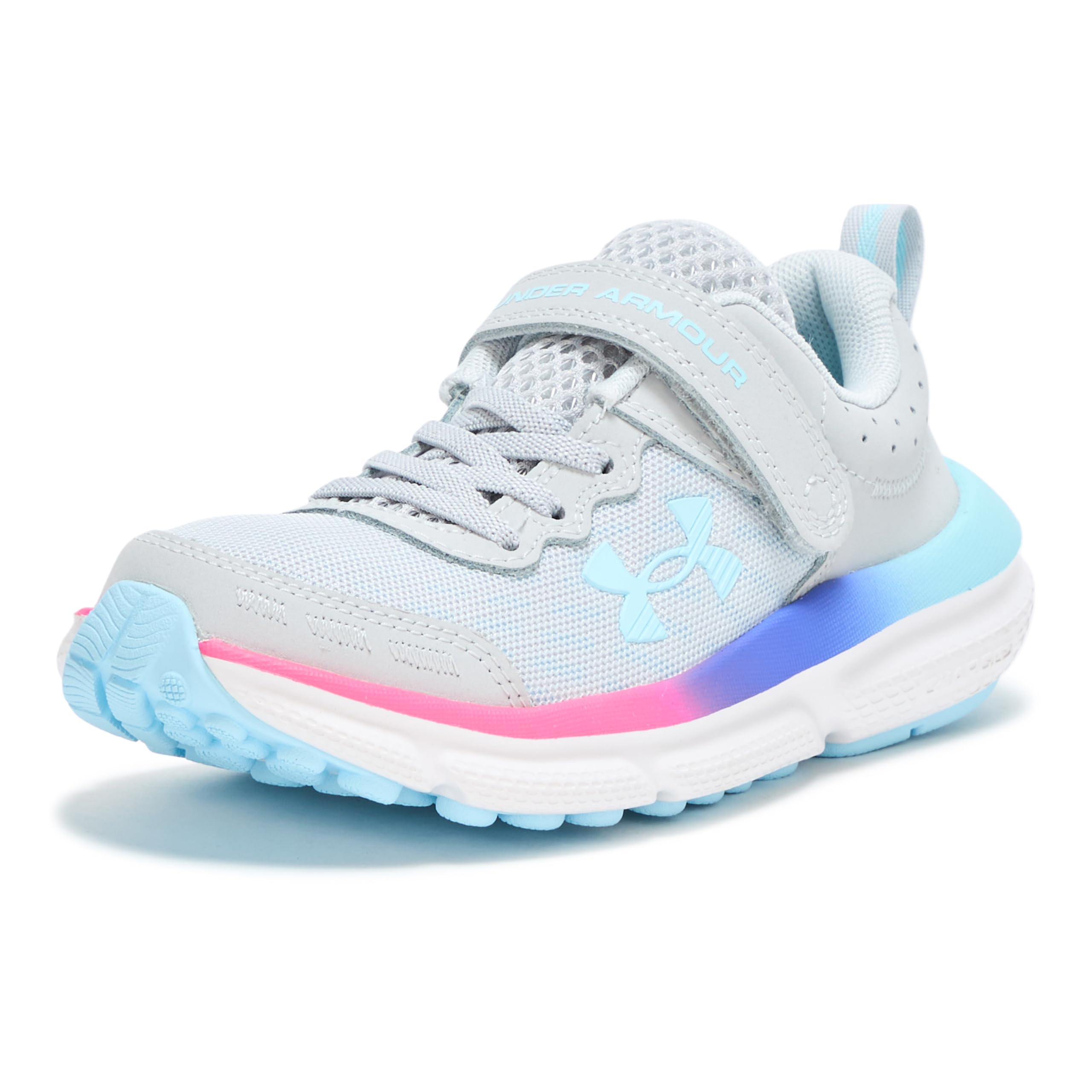 Under Armour Girls' Pre School Assert 10 Alternate Closure, (015) Halo Gray/Stream/Stream, 12, US