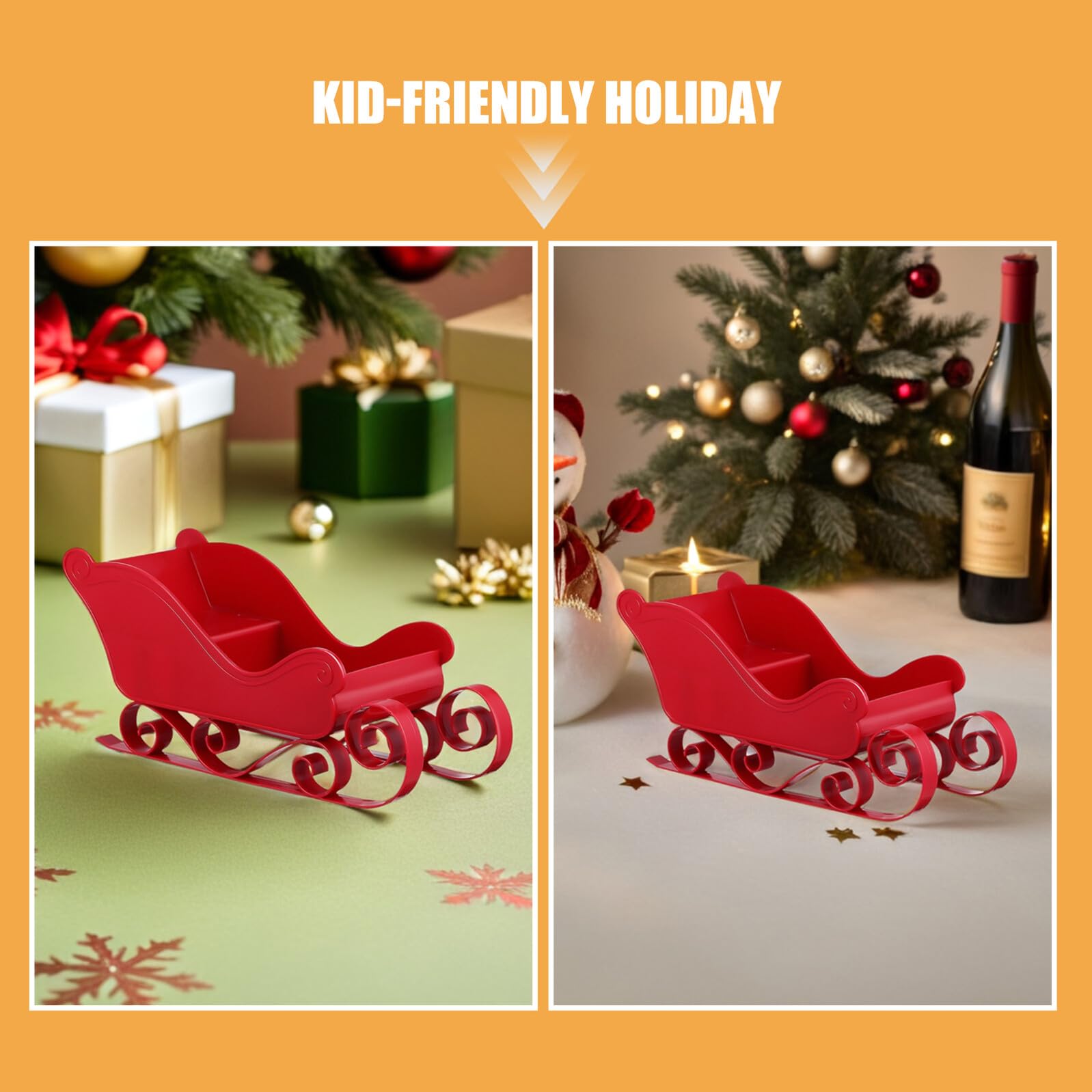 Sosoport 4stücke Mini-Schlitten-weihnachtsdeko Dekorativer Miniaturschlitten für Tischschmuck Weihnachtsschlittendekoration Süßigkeitenhalter für Festivals