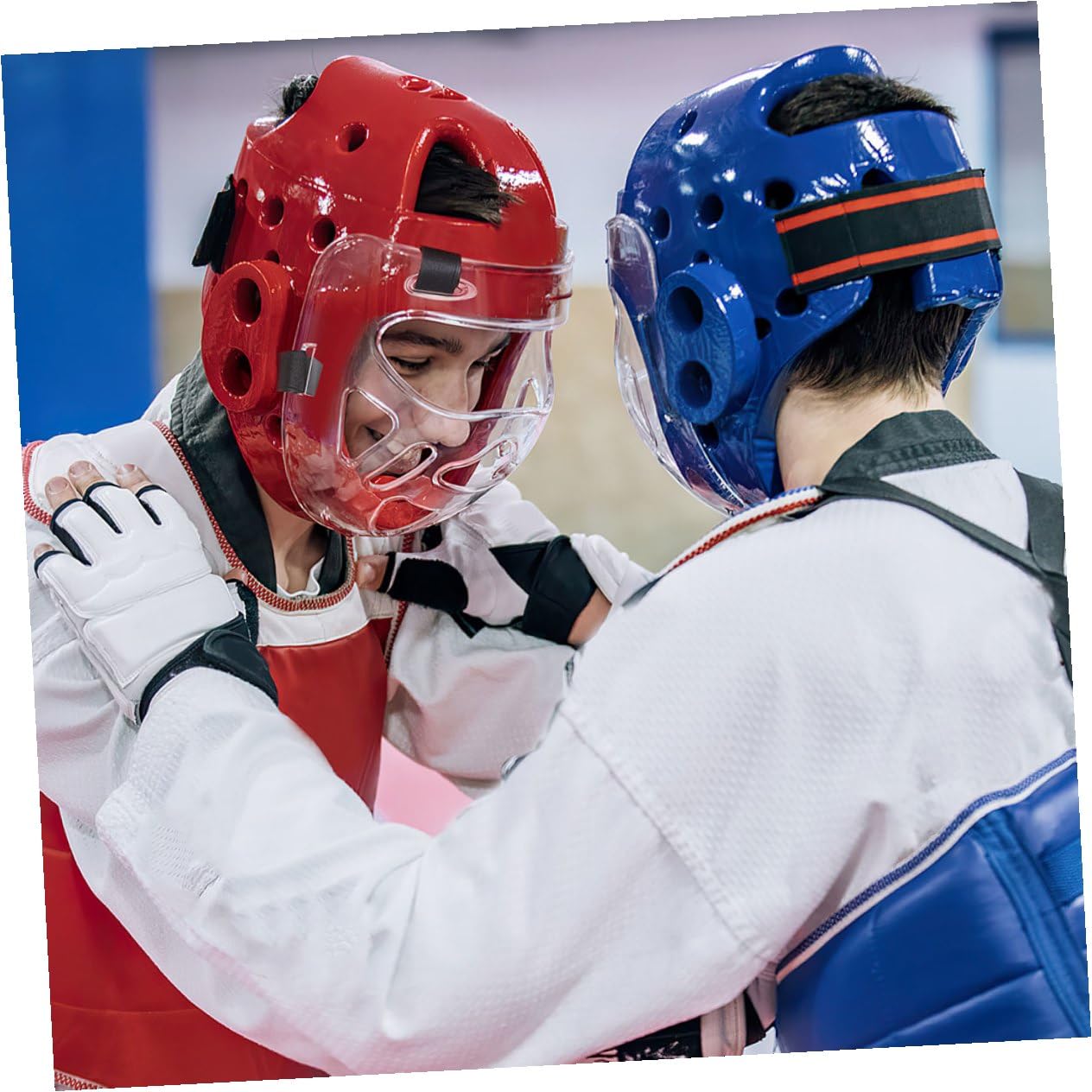 NOLITOY Maschera Protettiva Protezione Facciale Taekwondo 2 Pezzi per in Plastica Temprata, Portatile e Affidabile Rimovibile per Allenamento di Karate