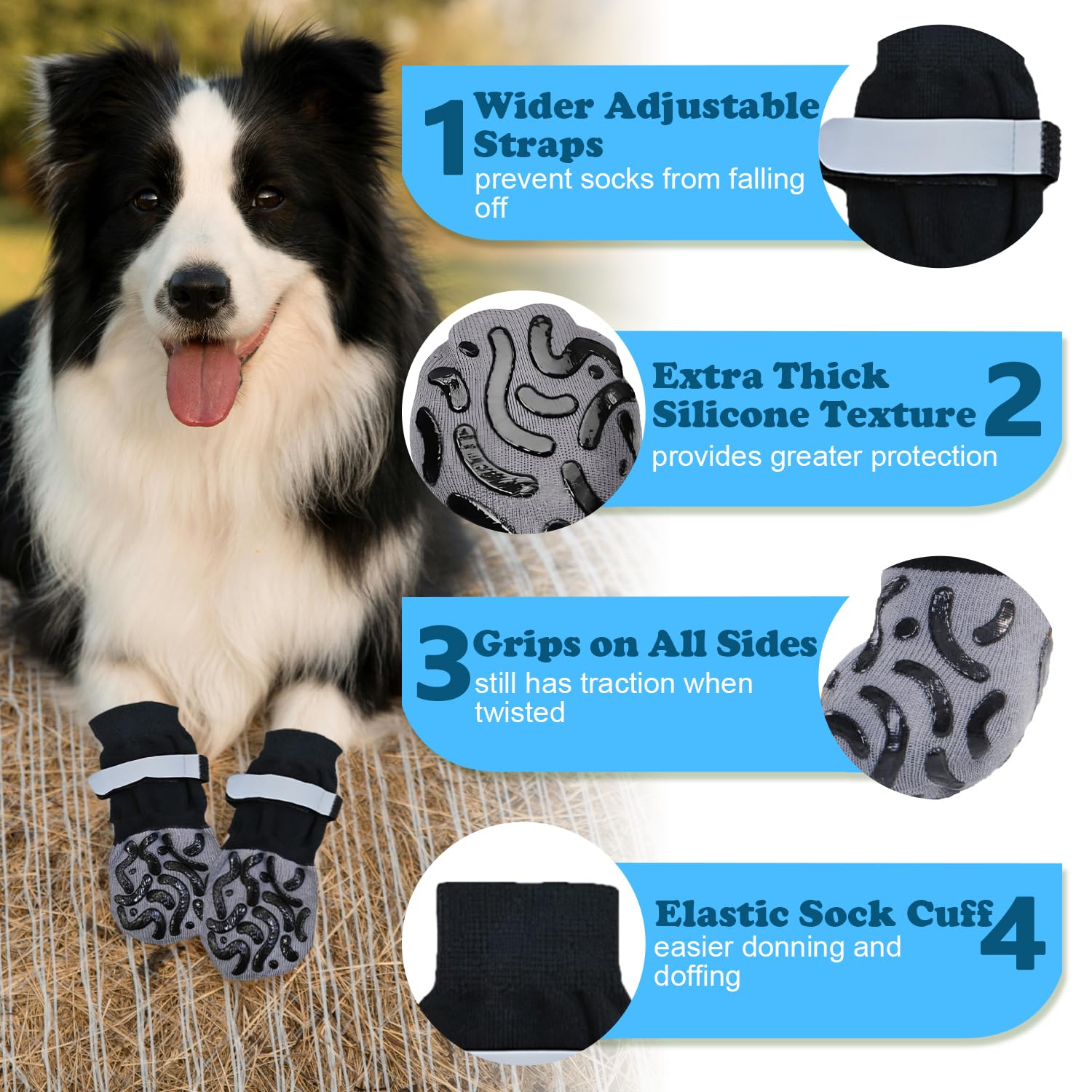 ELNX 2 works Dog Socks Paws Stop Licking - Image 3
