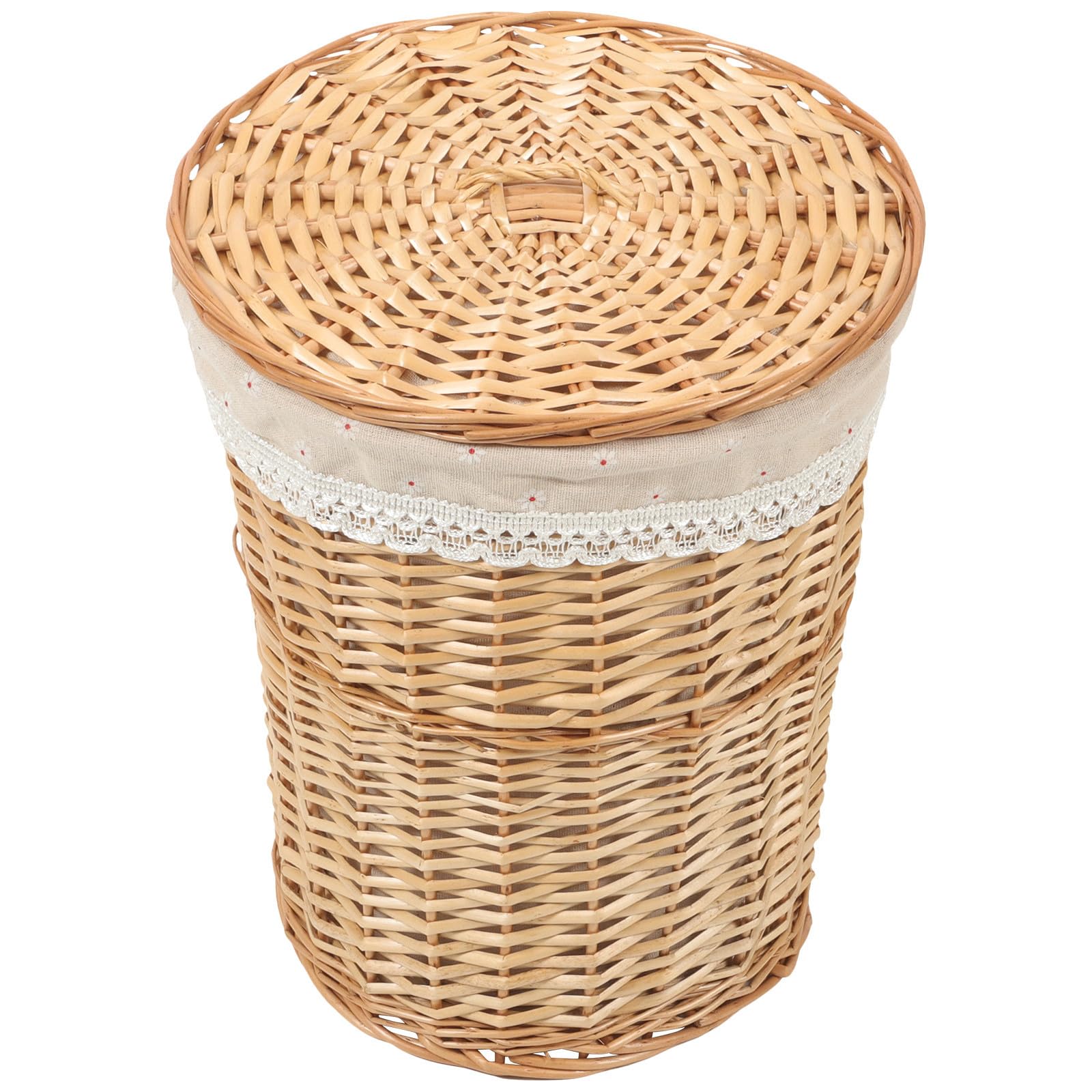 Cesta de Almacenamiento Tejida, Gran Capacidad, Tapa, Para Toallas de Baño y Organización del Hogar