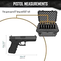 Vista 6 de DORO - Estuche rígido para 7 pistolas 14, con inserto de espuma personalizado MyCaseBuilder, impermeable, resistente, pistola tácticaarma de fuego