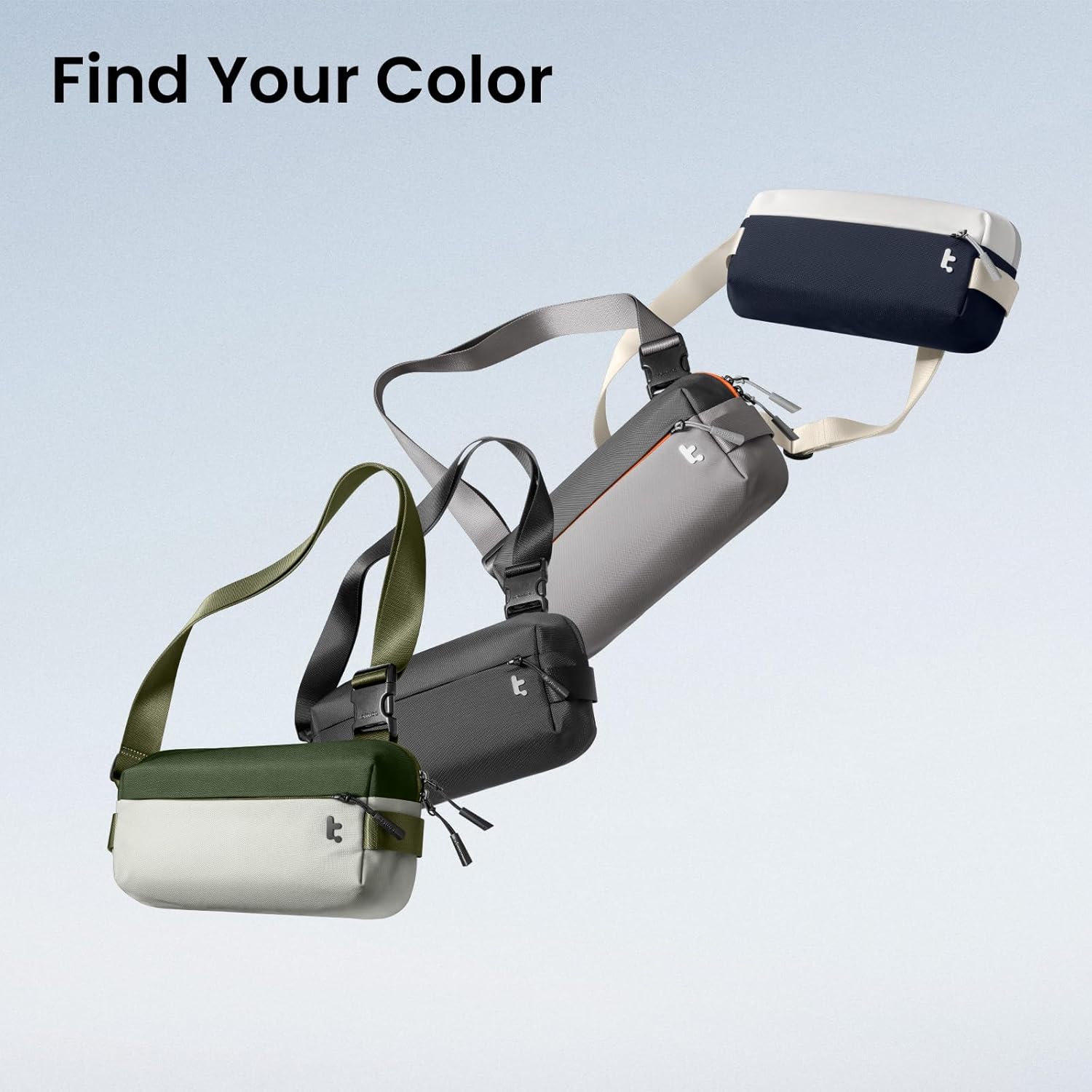 tomtoc Compact EDC Sling Bag 3L-10L, Minimalist Crossbody Bag Chest Shoulder Pack for Men Women, X-pac/Recycled Polyester - Image 10