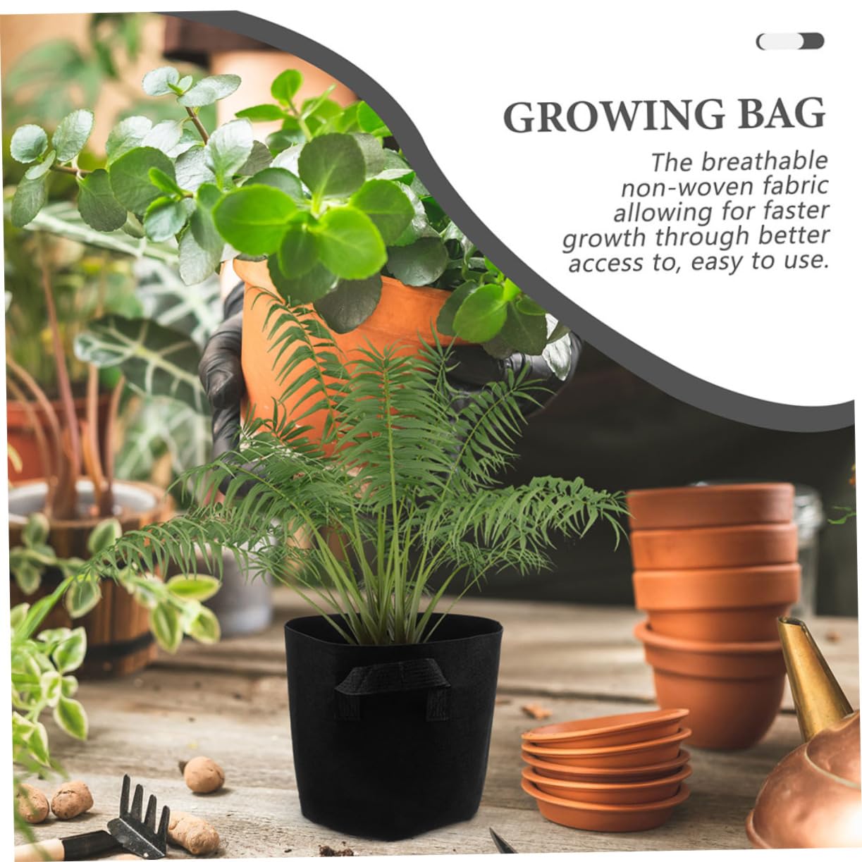 INOOMP 5piezas Bolsas de Cultivo de Fieltro para Plantar Macetas de No Tejida Asas para Cultivo de Verduras para Interior