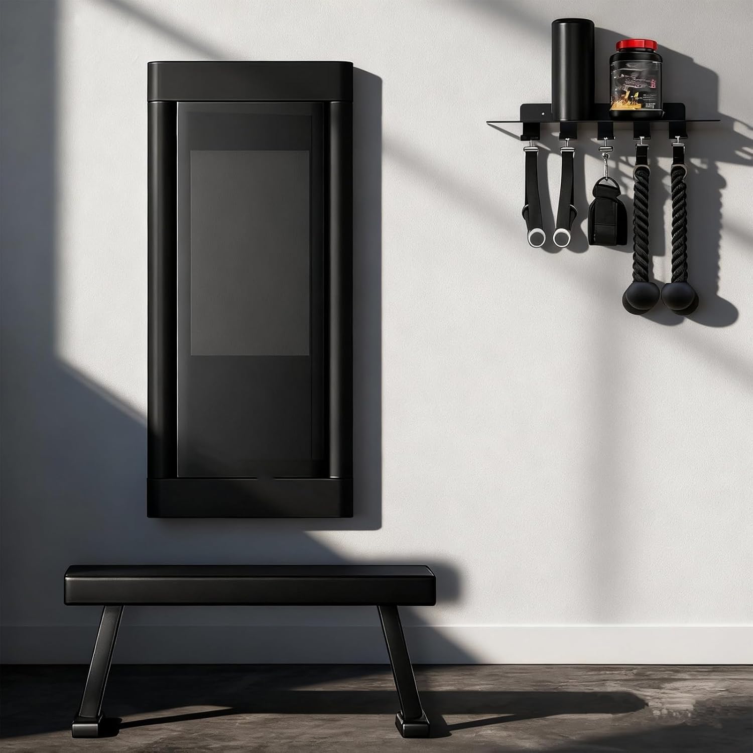 Fit for Tonal Accessory Floating Shelves Black Gym Rack Wall Mount Organizer Home Gym Storage Shelf Wall T Lock Shelf Workout Equipment Storage Rack Tonal Shelf