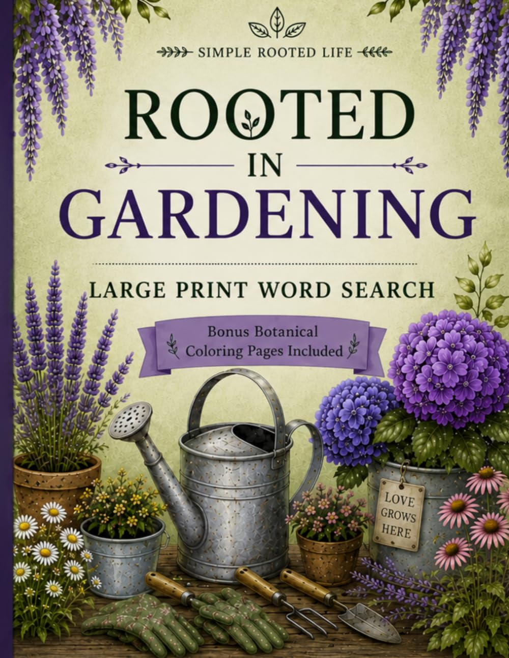 Rooted in Gardening: Large Print Word Search Book