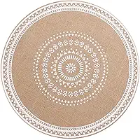 Kit 6 Peças Jogo Americano Redondo para Mesa Posta, 38cm, Elegante, Linho, Circular, Resistente e Fácil de limpar, Isolante Térmico, Nórdico, Boêmio, Antiderrapante, Marca ATM (6, Branco, Modelo 4)