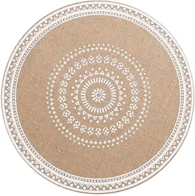 Kit 6 Peças Jogo Americano Redondo para Mesa Posta, 38cm, Elegante, Linho, Circular, Resistente e Fácil de limpar, Isolante Térmico, Nórdico, Boêmio, Antiderrapante, Marca ATM (6, Branco, Modelo 4)