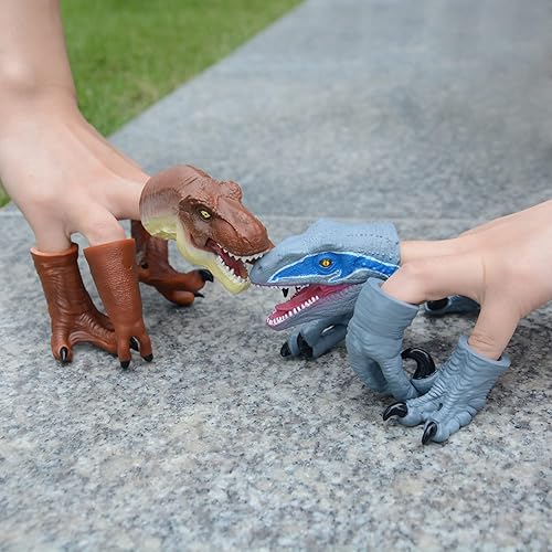 Miniatura 2 de HugOutdoor 2 juegos de marionetas de dedo de tiburón, juguete novedoso de muñeco de marionetas de mano de animales de Navidad, mini accesorio