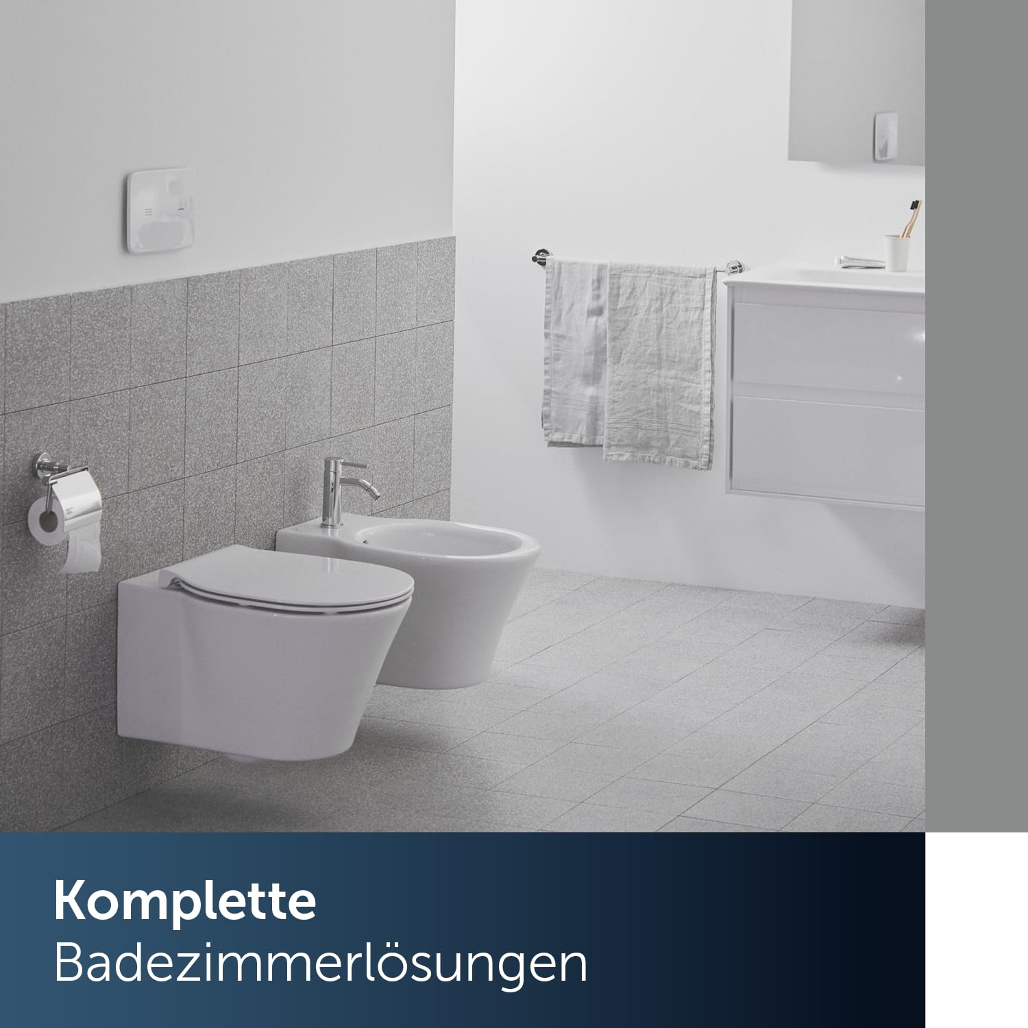 Ideal Standard Ceraline Bidetarmatur, Auslaufhöhe 74 mm, wassersparende Bidet-Handbrause mit Ablaufgarnitur, leicht zu reinigen – Chrom (50 x 149 x 147 mm)