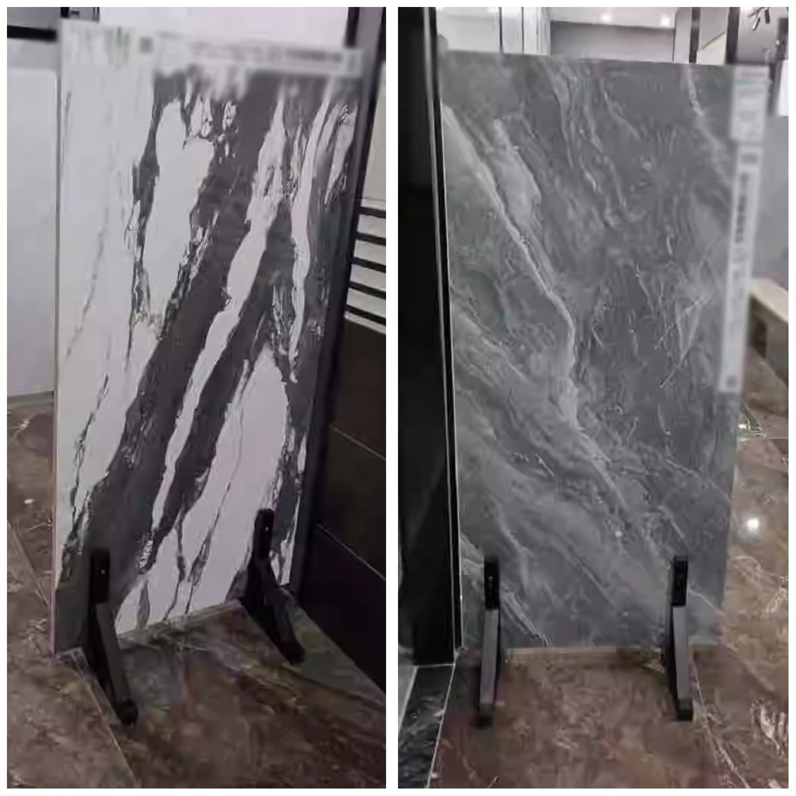 Generico Porta Piastrelle in Porcellana Regolabile, Ampio Porta Campioni in Legno, espositore per Negozi e Sale espositive, Nero 54x50 cm, Soluzione Perfetta per la vetrina delle Piastrelle.
