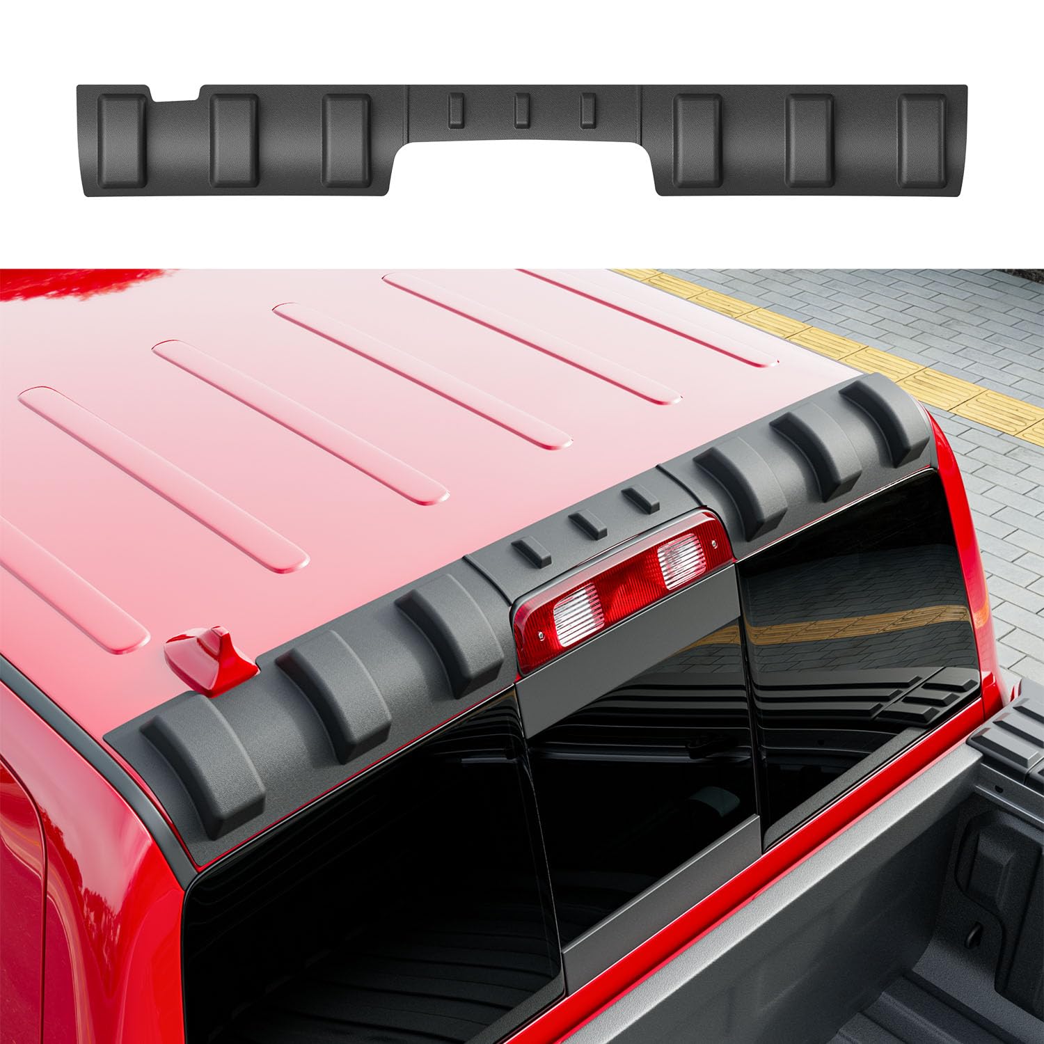CZmenghe Rear Roof Protector Compatible with 2009-2018 Dodge Ram 1500 Truck Cab Roof Cover Replacement for 2009 2010 2011 2012 2013 2014 2015 2016