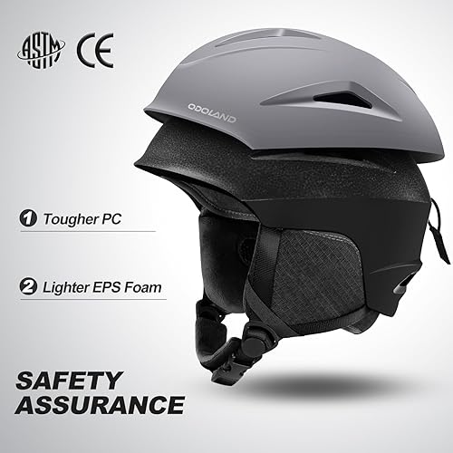 Miniatura 2 de Odoland - Casco de esquí y lentes de esquí, a prueba de golpes, resistente al viento, casco deportivo de seguridad y lentes protectores para