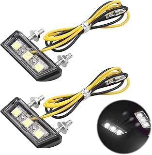 2PCS 12V Led License Plate Light Motorcycle,Universal LED Motorcycle Number Plate Light,Waterproof Motorbike Rear Light wi...
