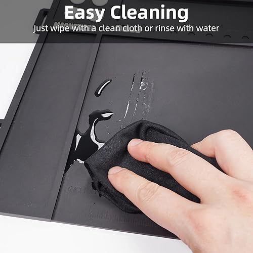 Miniatura 5 de Tapete de limpieza de armas, almohadilla magnética de alta calidad con bandeja organizadora de piezas, alfombrilla de goma antideslizante,