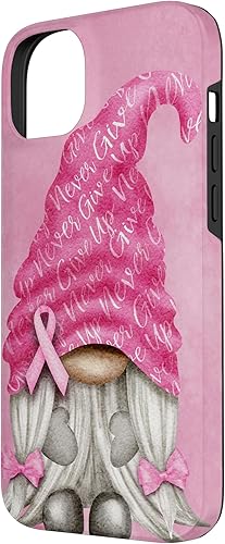 Miniatura 35 de iPhone 15 - Soporte rosa contra el cáncer con gnomo para el caso de concientización sobre el cáncer de mama