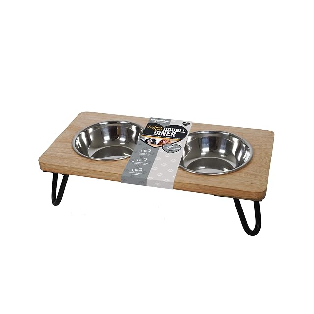 Rosewood Cuenco Elevado de Madera para Perros y Gatos pequeños y medianos con un Soporte Elevado Resistente…