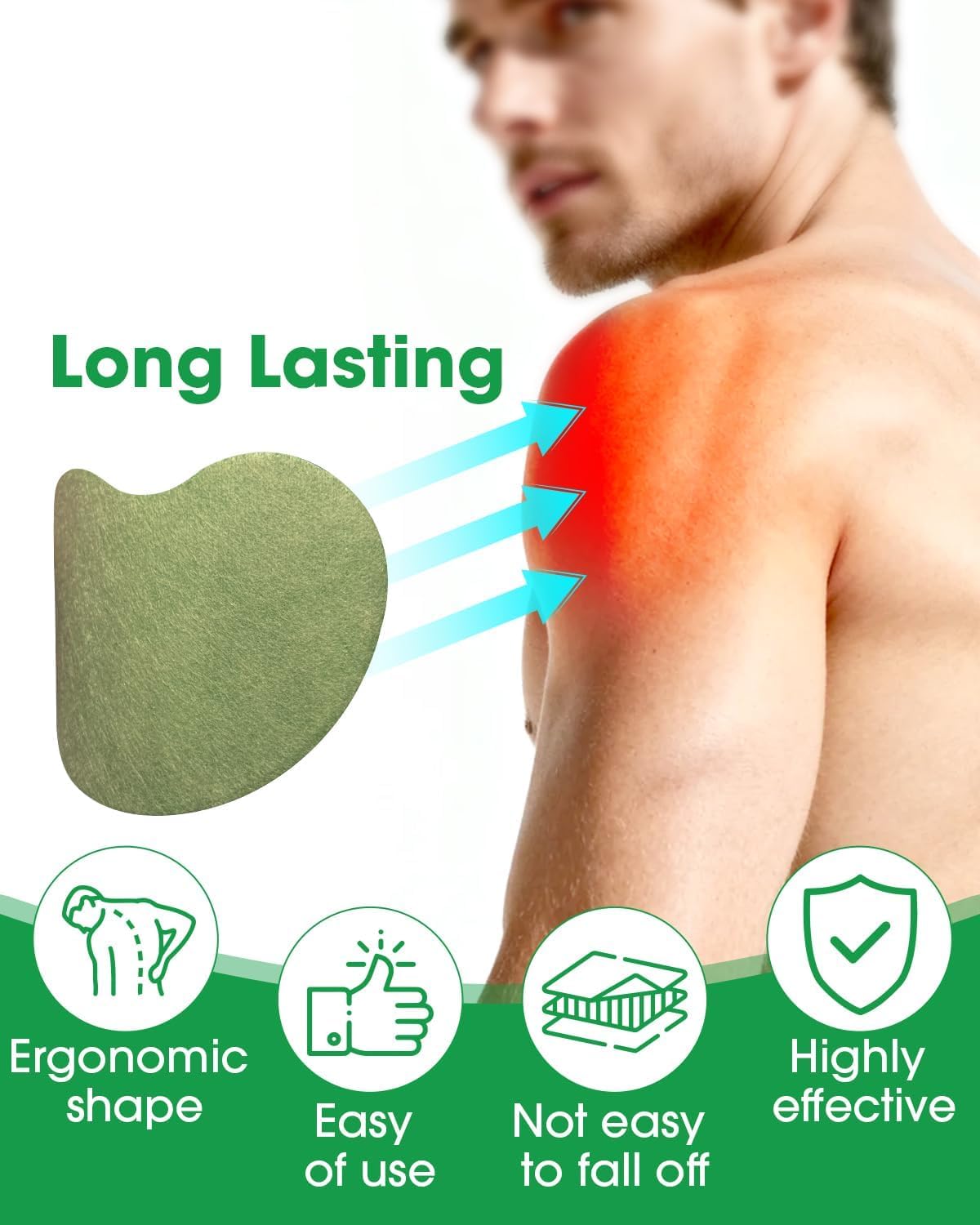 KESI ORNAMENTS 10pcs Herbal Shoulder Pain Relief Patches |Herbal Ginger Patch for Muscle Pain, Joint Pain & Stiffness | Pain Relief Products for Neck & Arm | Natural Heat Therapy Pain Relief Patch — Amazon image 5