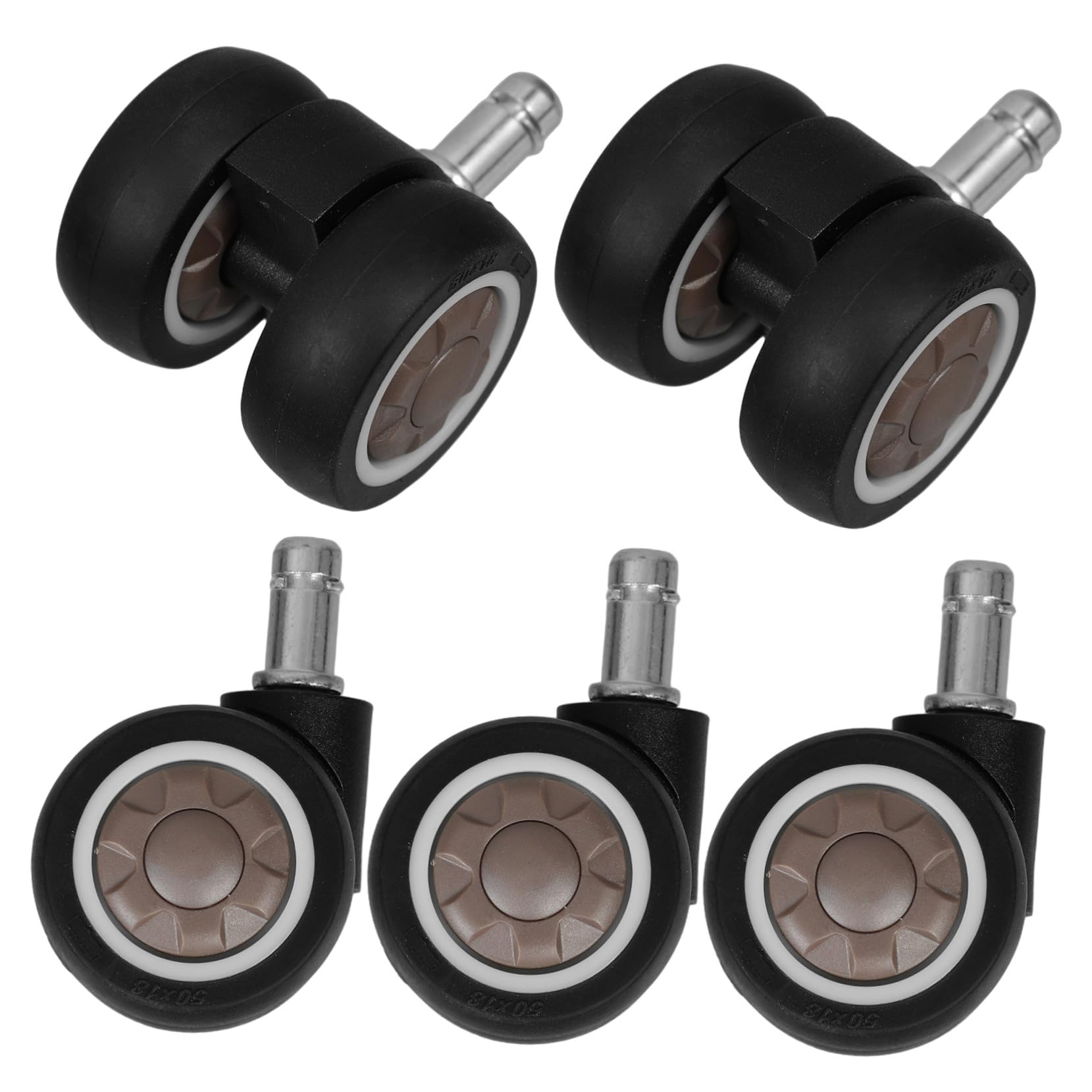 5 piezas Ruedas para Silla Oficina Doble Rodamiento Silenciosas para Muebles y Sillas Giratorias Pack de Unidades
