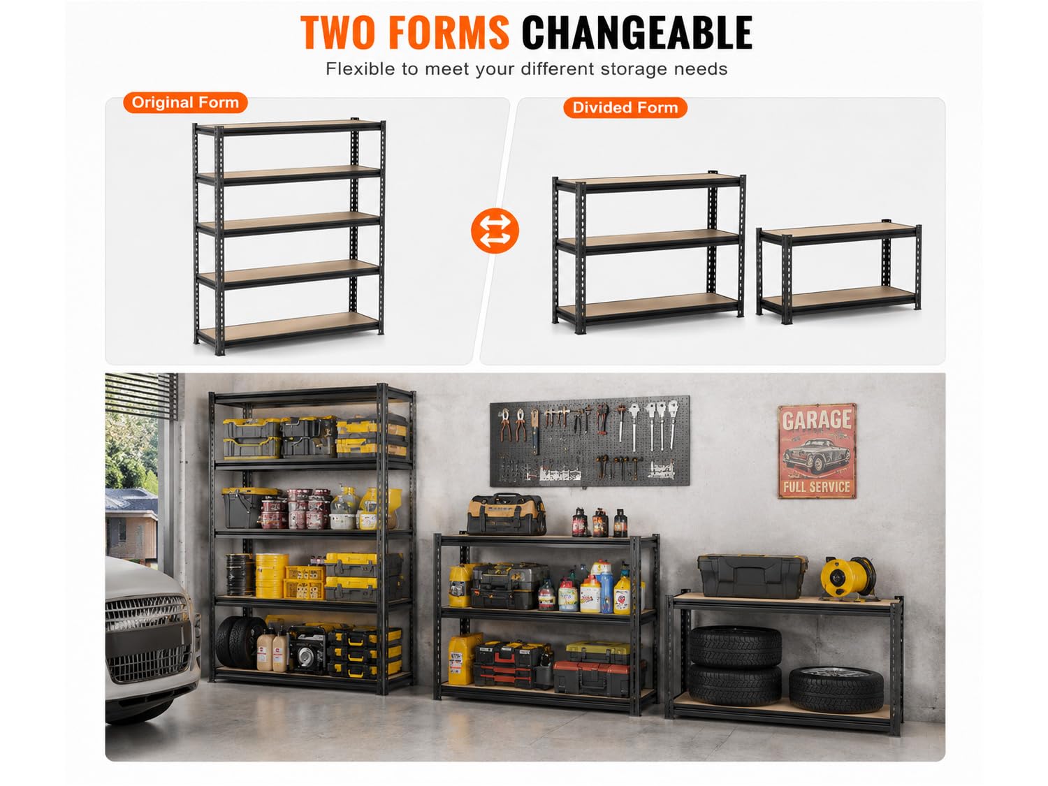Scaffalatura in metallo resistente, capacità 907 kg, scaffale Sto a 5 ripiani per Ga, cantina, cucina, dispensa, nizat, 30,5 x 71,1 x 149,9 cm, nero