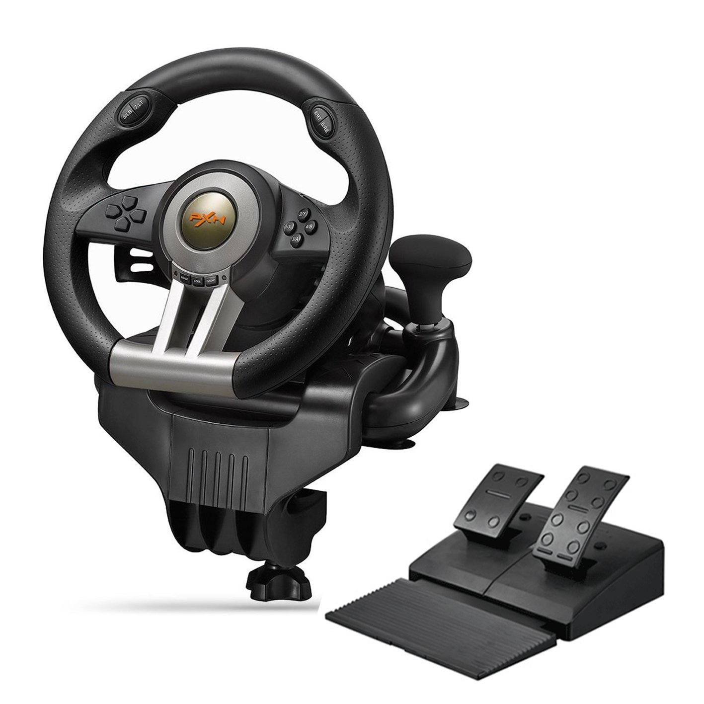 PXN - V3II Dual-motor Feedback Driving Force Racing Wheel with Responsive Pedals for Xbox One